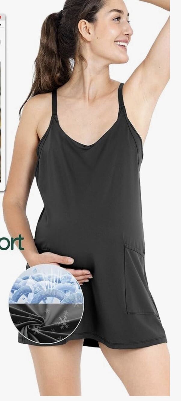 Aulai Active Maternity Dress Romper Black Women’s S NWT
